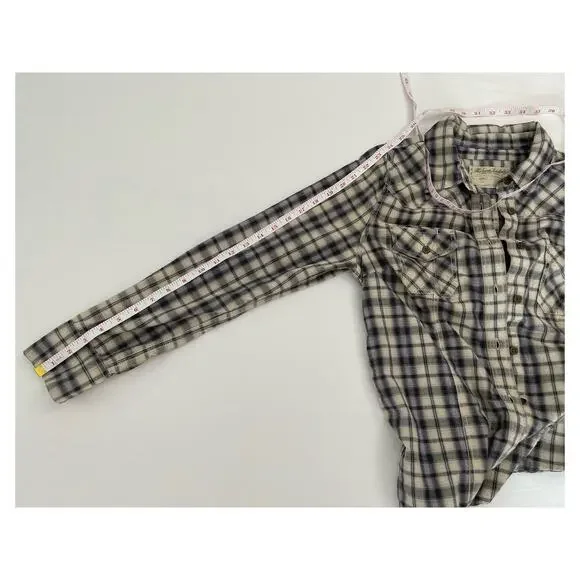 Allsaints Spitalfields Parson Button Down Plaid Women Shirt Size 8 Western Rodeo - Picture 13 of 13